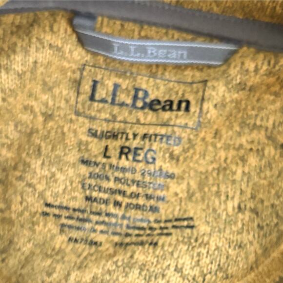 L.L. Bean Yellow Fleece Pullover Quarter Snap Sweater Men's L Cabincore Heritage - Picture 6 of 8